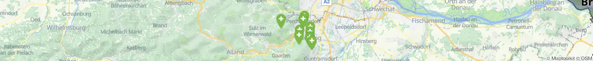 Kartenansicht für Apotheken-Notdienste in der Nähe von Gießhübl (Mödling, Niederösterreich)